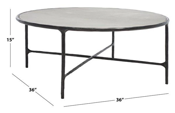 Safavieh Jessa Round Metal Coffee Table - Black - Image 3