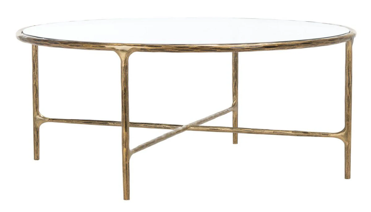 Safavieh Jessa Round Metal Coffee Table - Brass - Image 2