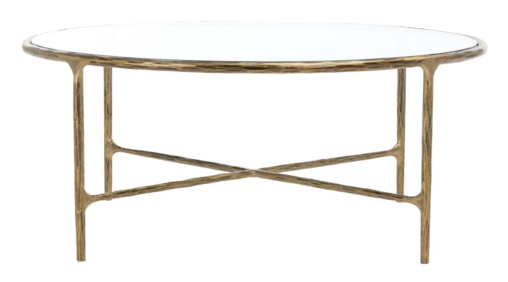 Safavieh Jessa Round Metal Coffee Table - Brass - Image 5