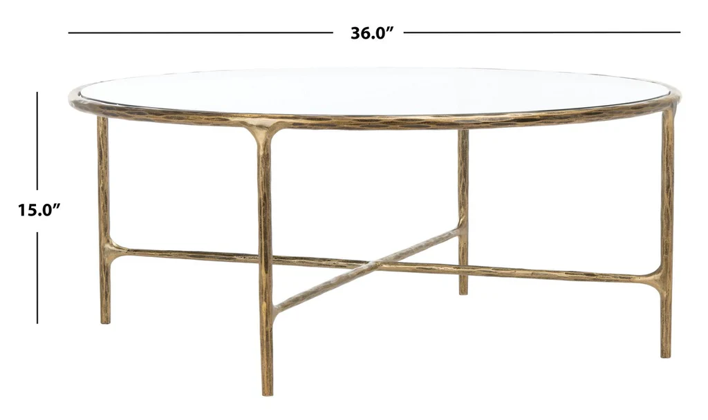 Safavieh Jessa Round Metal Coffee Table - Brass - Image 8