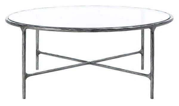 Safavieh Jessa Round Metal Coffee Table - Silver - Image 2