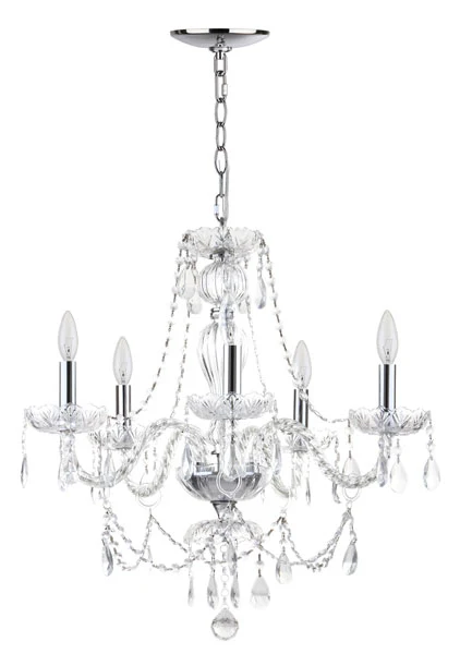 Safavieh Jingle 5 Light Chrome 22.5-Inch Dia Adjustable Chandelier - Chrome - Image 2
