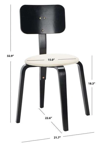 Safavieh Jo Upholstered Stackable Dining Chair Set Of 2 - Black - Image 4