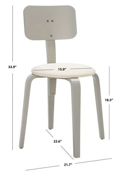 Safavieh Jo Upholstered Stackable Dining Chair Set Of 2 - Gray - Image 4
