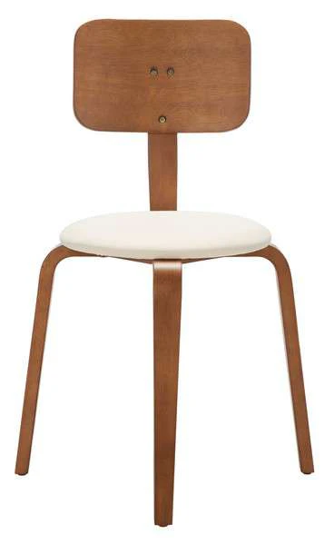 Safavieh Jo Upholstered Stackable Dining Chair Set Of 2 - Walnut - Image 2