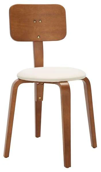 Safavieh Jo Upholstered Stackable Dining Chair Set Of 2 - Walnut - Image 3