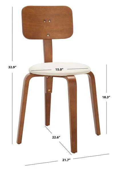 Safavieh Jo Upholstered Stackable Dining Chair Set Of 2 - Walnut - Image 4