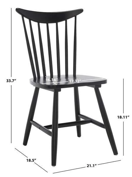 Safavieh Jodan Dining Chair Set Of 2 - Black - Image 4