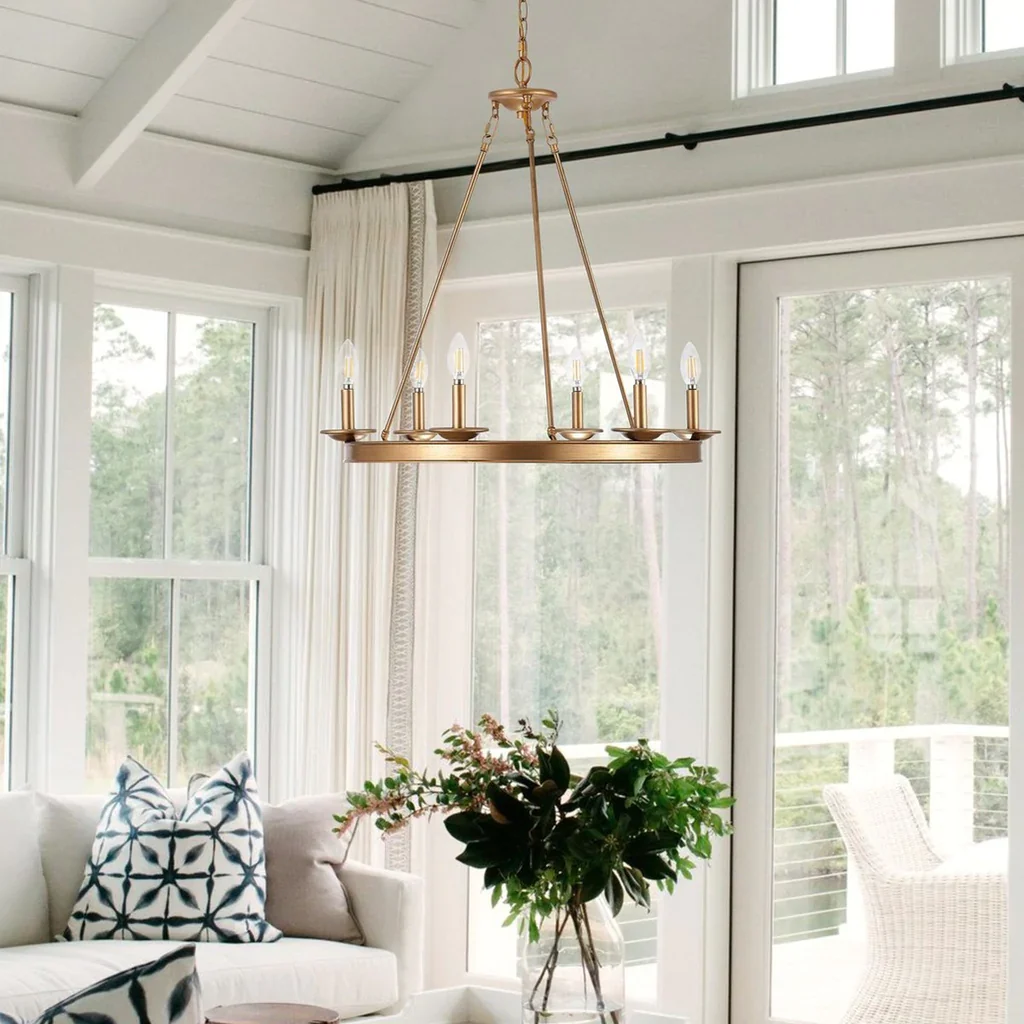 Safavieh Joris 6Lt Chandelier - Gold Painted - Image 3