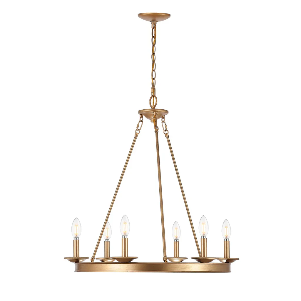 Safavieh Joris 6Lt Chandelier - Gold Painted - Image 4