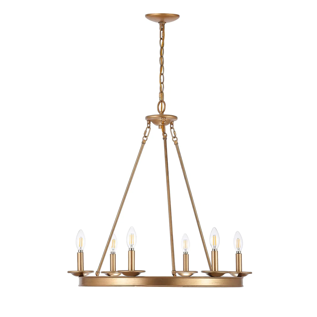 Safavieh Joris 6Lt Chandelier - Gold Painted - Image 5