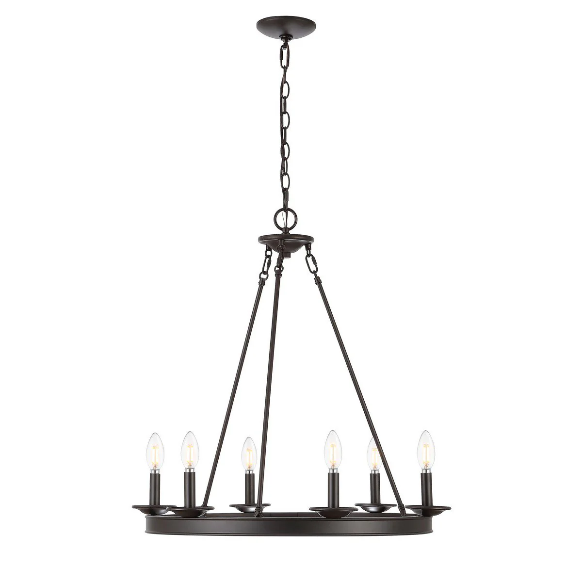Safavieh Joris 6Lt Chandelier - Oil Rubbed Bronze (Black) - Image 3
