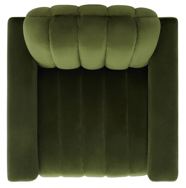 Safavieh Josh Channel Tufted Chair - Forest Green - Image 3