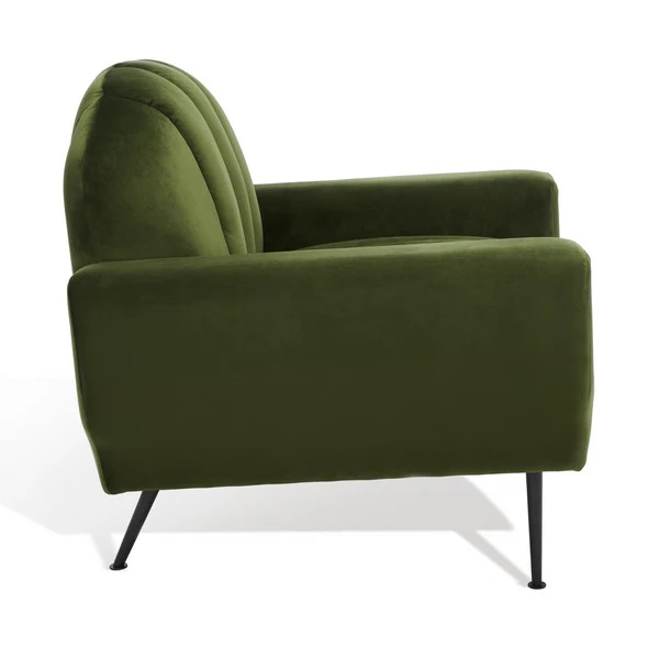 Safavieh Josh Channel Tufted Chair - Forest Green - Image 4