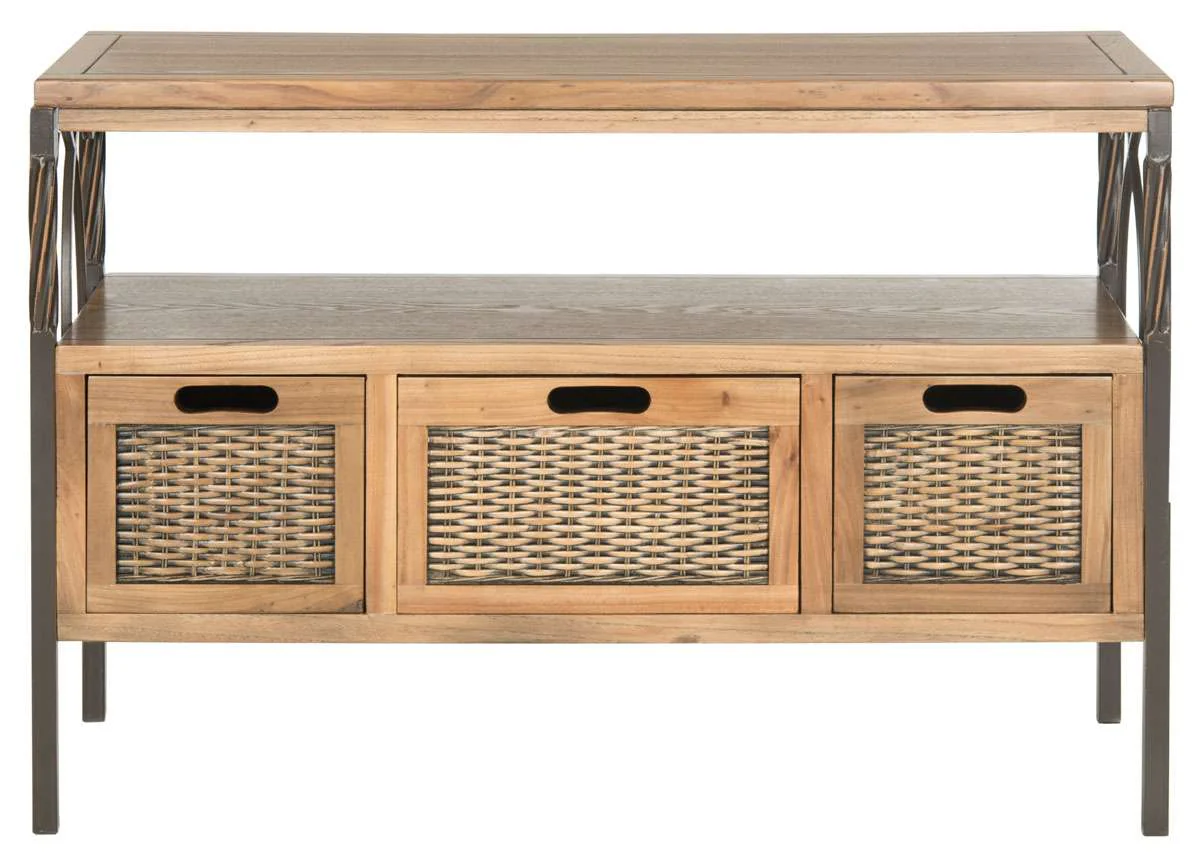 Safavieh Joshua 3 Drawer Console - Oak - Image 2