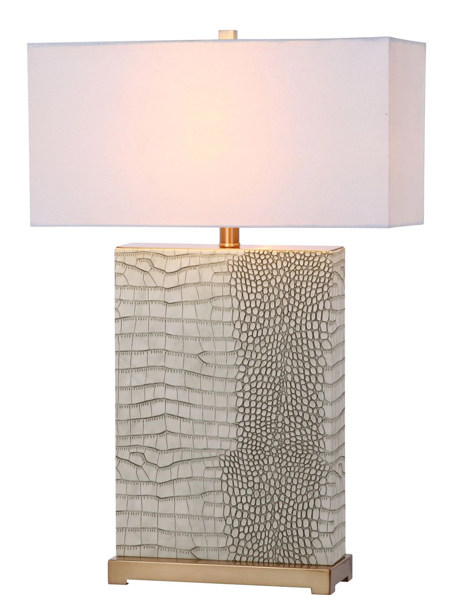 Safavieh Joyce 27.75-Inch H Faux Alligator Table Lamp Set Of 2 - Cream - Image 3
