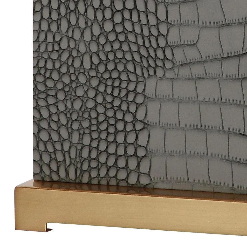 Safavieh Joyce 27.75-Inch H Faux Alligator Table Lamp Set Of 2 - Grey - Image 2