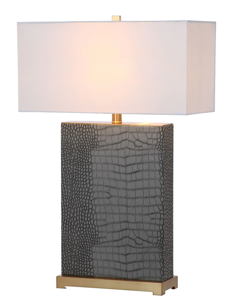 Safavieh Joyce 27.75-Inch H Faux Alligator Table Lamp Set Of 2 - Grey - Image 4