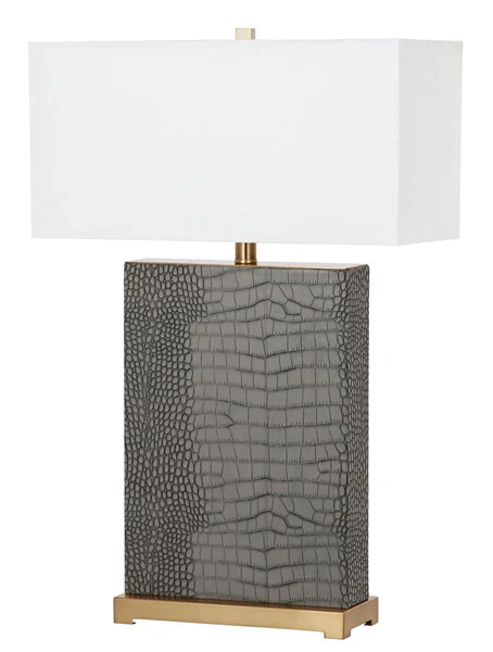 Safavieh Joyce 27.75-Inch H Faux Alligator Table Lamp Set Of 2 - Grey - Image 5