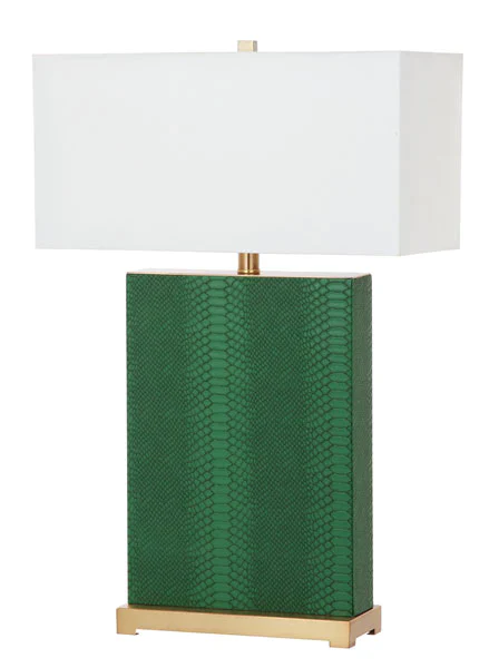 Safavieh Joyce 27.75-Inch H Faux Snakeskin Table Lamp Set Of 2 - Dark Green - Image 2