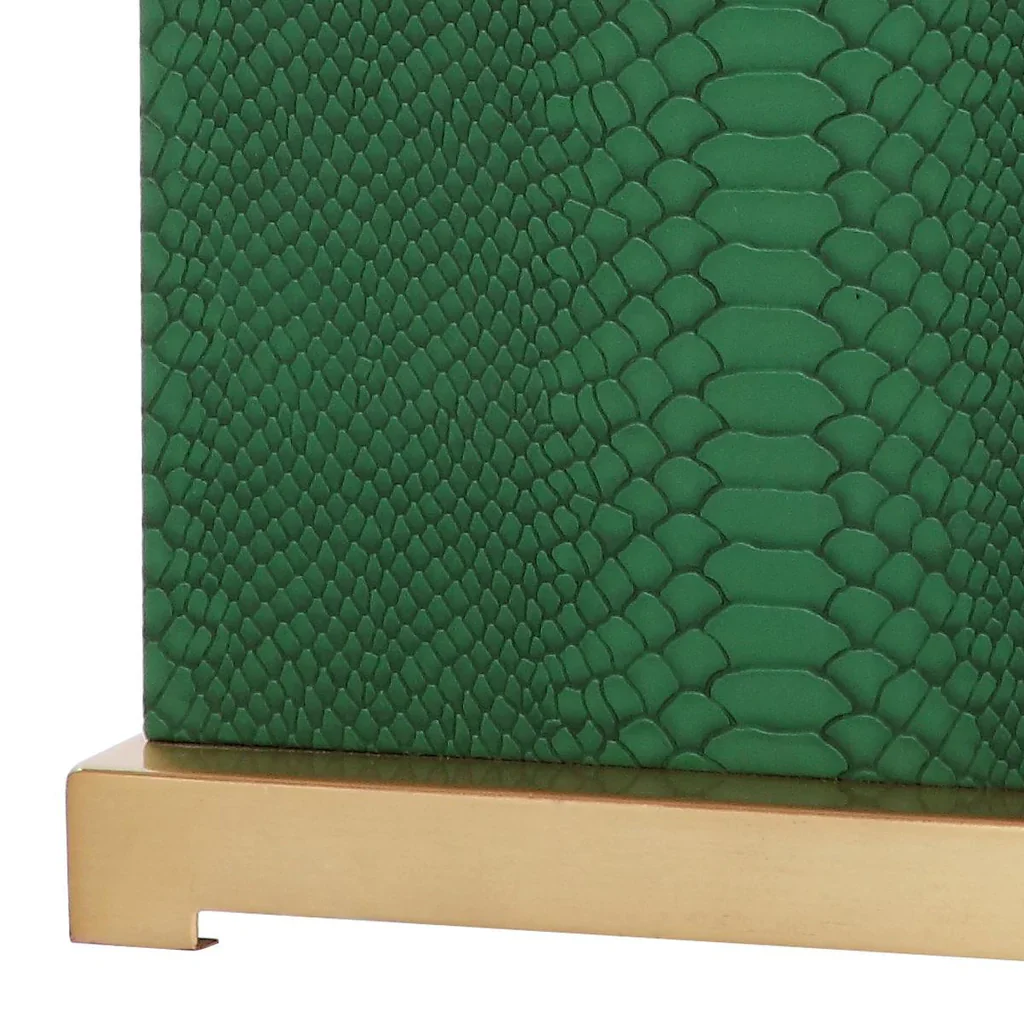 Safavieh Joyce 27.75-Inch H Faux Snakeskin Table Lamp Set Of 2 - Dark Green - Image 5
