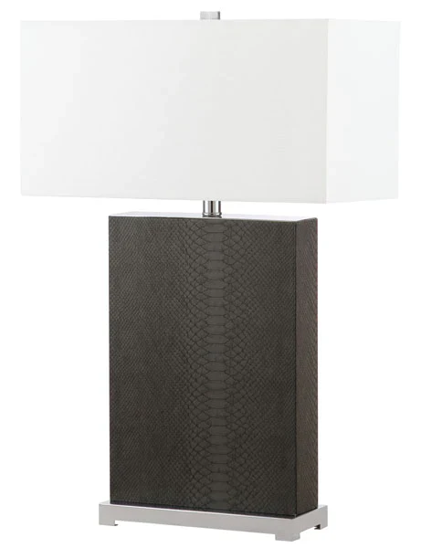 Safavieh Joyce 27.75-Inch H Faux Snakeskin Table Lamp Set Of 2 - Grey - Image 6