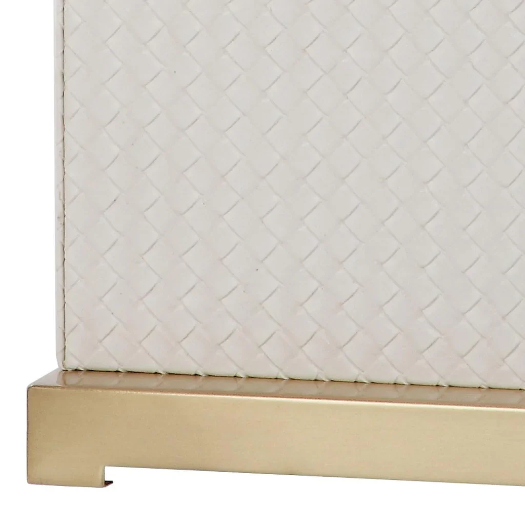 Safavieh Joyce 27.75-Inch H Faux Woven Leather Table Lamp Set Of 2 - Cream - Image 2