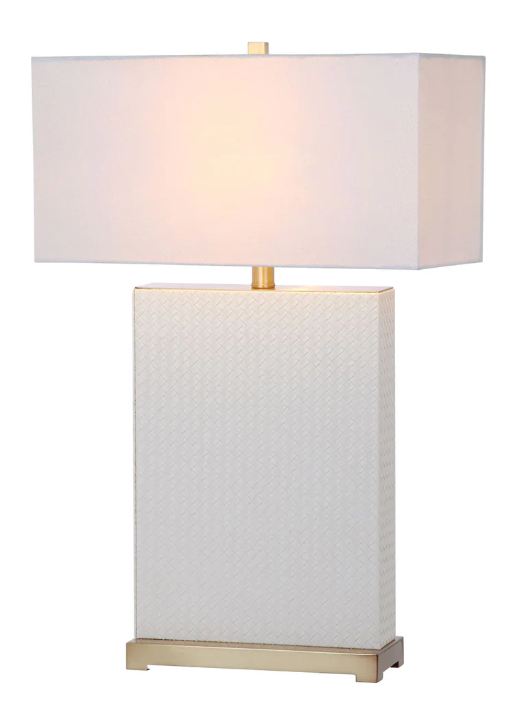 Safavieh Joyce 27.75-Inch H Faux Woven Leather Table Lamp Set Of 2 - Cream - Image 4