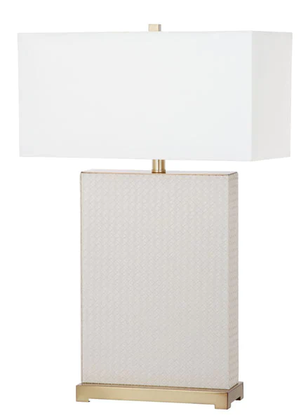 Safavieh Joyce 27.75-Inch H Faux Woven Leather Table Lamp Set Of 2 - Cream - Image 5