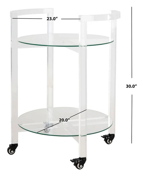 Safavieh Jules 2 Tier Acrylic Bar Cart - Clear - Image 3