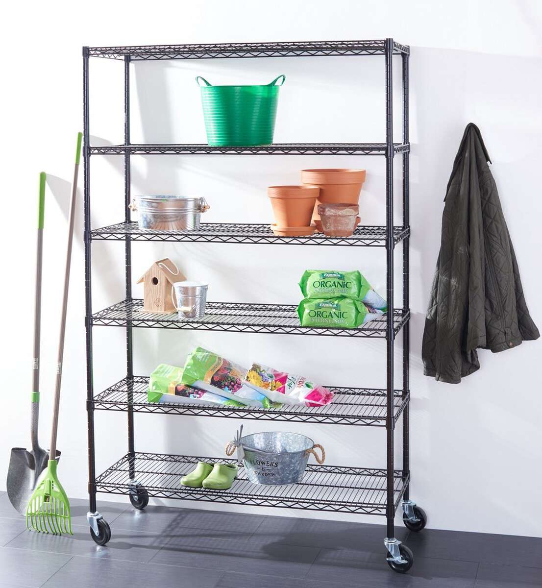 Safavieh Juliet 6 Tier Heavy Duty Shelve - Black - Image 4