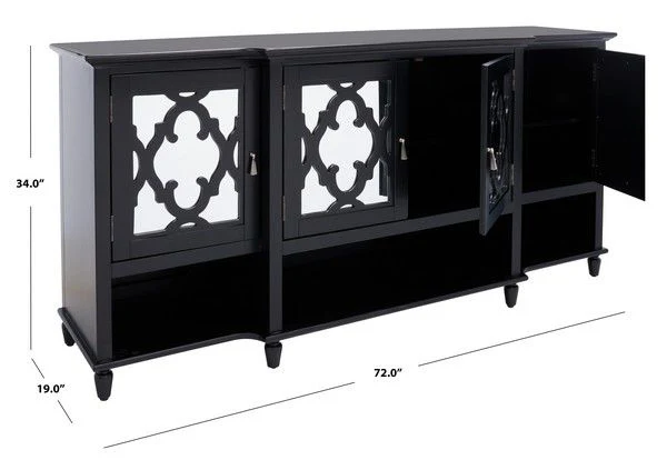 Safavieh Juliette Mirrored Sideboard - Black - Image 5
