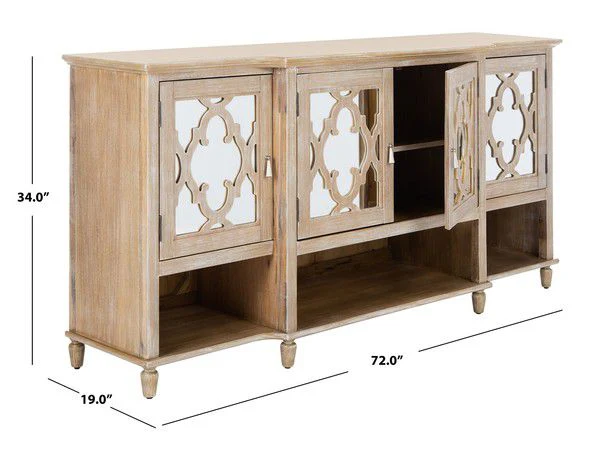 Safavieh Juliette Mirrored Sideboard - White Washed - Image 3