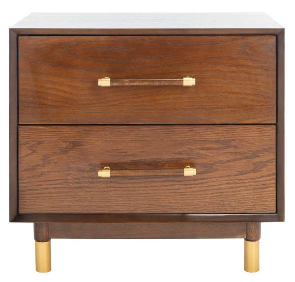 Safavieh Justice 2 Drawer Nightstand - Walnut - Image 2