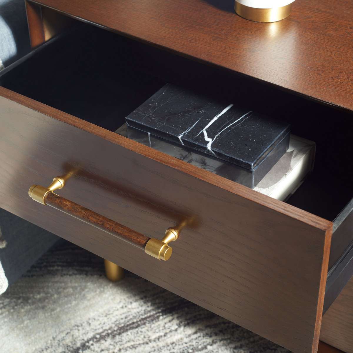 Safavieh Justice 2 Drawer Nightstand - Walnut - Image 4