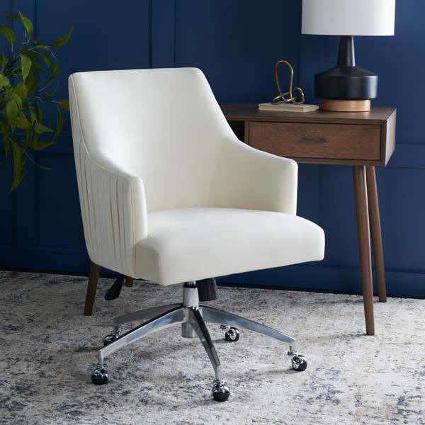 Safavieh Kaisley Puckered Office Chair - Cream - Image 4