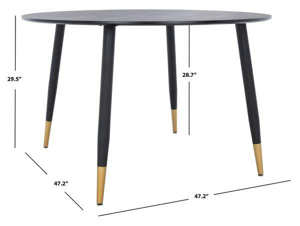 Safavieh Kamala Round Dining Table - Black - Image 3