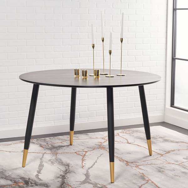 Safavieh Kamala Round Dining Table - Black - Image 4