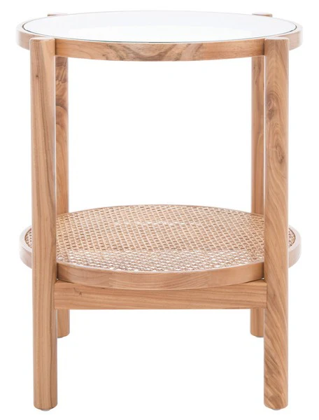 Safavieh Karyna Rattan & Glass Ac Table - Clear - Image 2