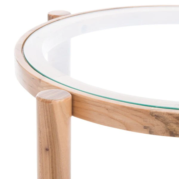 Safavieh Karyna Rattan & Glass Ac Table - Clear - Image 3