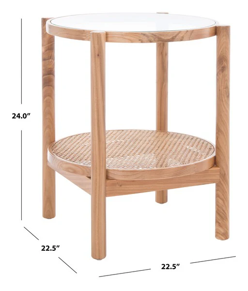 Safavieh Karyna Rattan & Glass Ac Table - Clear - Image 5