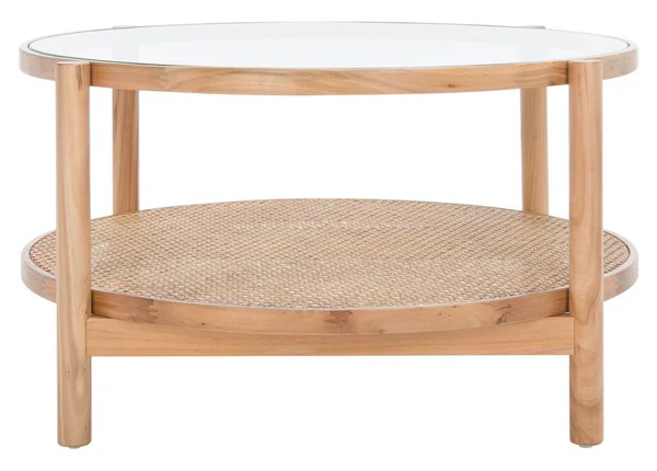 Safavieh Karyna Rattan & Glass Table - Clear - Image 2