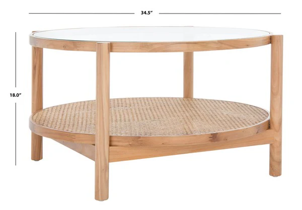 Safavieh Karyna Rattan & Glass Table - Clear - Image 3