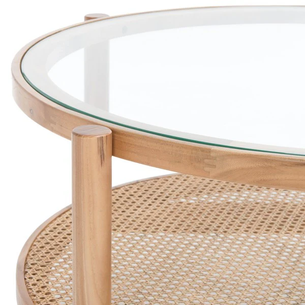 Safavieh Karyna Rattan & Glass Table - Clear - Image 4
