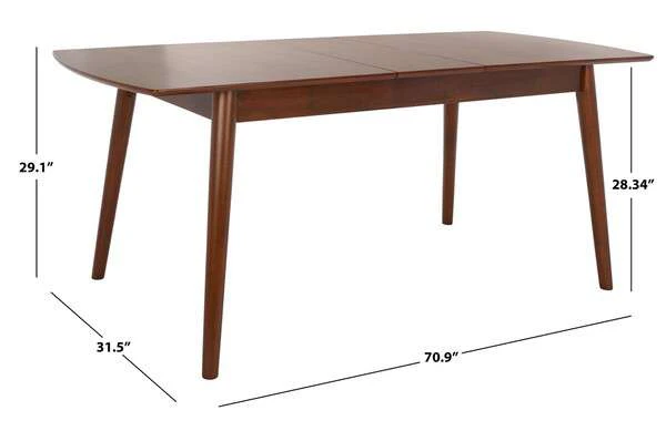 Safavieh Kay Extension Dining Table - Walnut - Image 4