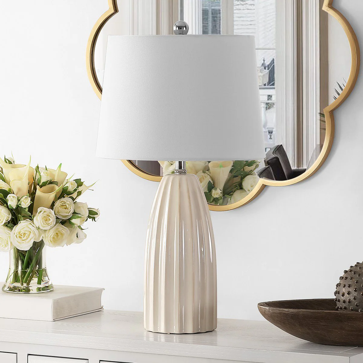 Safavieh Kayden Ceramic Table Lamp - Ivory - Image 3