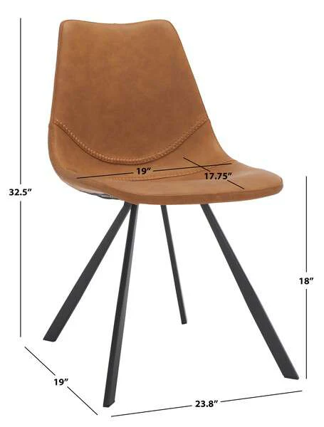 Safavieh Kayne Dining Chair Set Of 2 - Cognac - Image 4