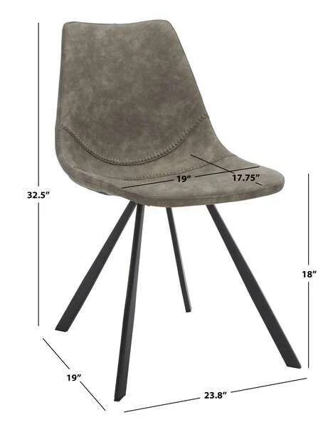 Safavieh Kayne Dining Chair Set Of 2 - Gray - Image 4