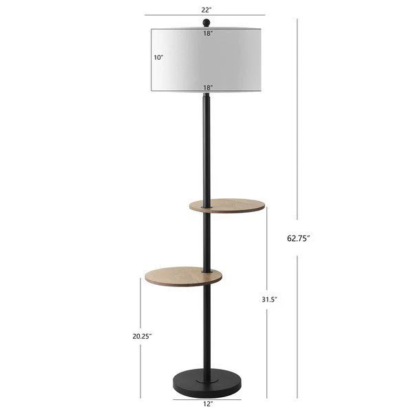 Safavieh Kelsen Floor Lamp - Matte Black - Image 3