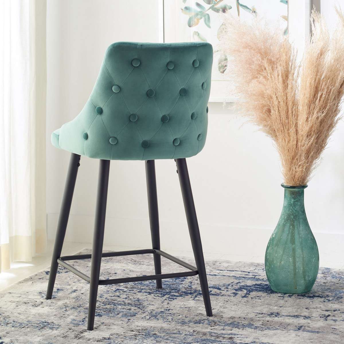 Safavieh Kelsey Counter Stool - Seafoam - Image 4